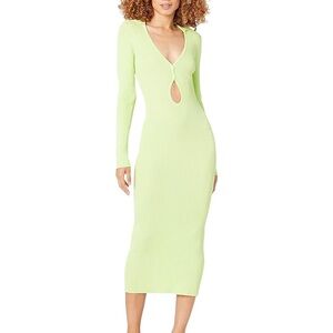 Bardot LIME Women's Rosario Long Sleeve Cutout Dress